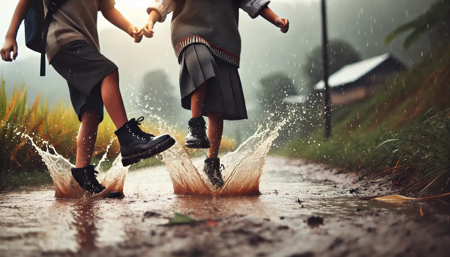 The Rainy Walk to Home: A Story of Childhood and Nature